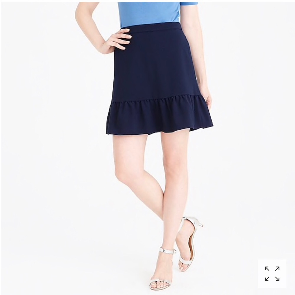 JCrew Factory Flounce mini skirt. Navy Size 0.